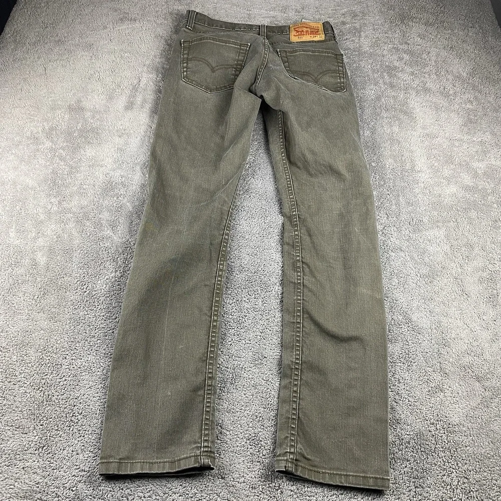 Levis 511 Slim‎ Straight Jeans Mens 29x32 Khaki Brown Low Rise